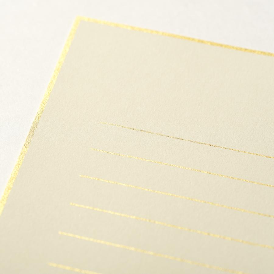 G.C.PRESS　ミニレターセット　マイレターペーパー　ゴールド　031-54｜文房具 ゴールド カジュアル プレゼント シンプル 羽根 フェザー |  | 06