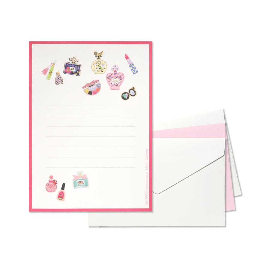 ミニレターセット　コスメ　LIKE IT!　031-56｜文房具 趣味 化粧 ギフト プレゼント 贈り物 | 