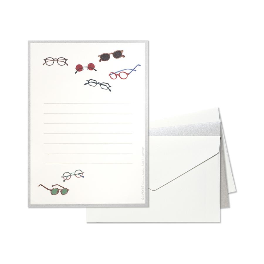 ミニレターセット　アイウェア　LIKE IT!　031-58｜文房具 趣味 メガネ サングラス ギフト プレゼント 贈り物 | 