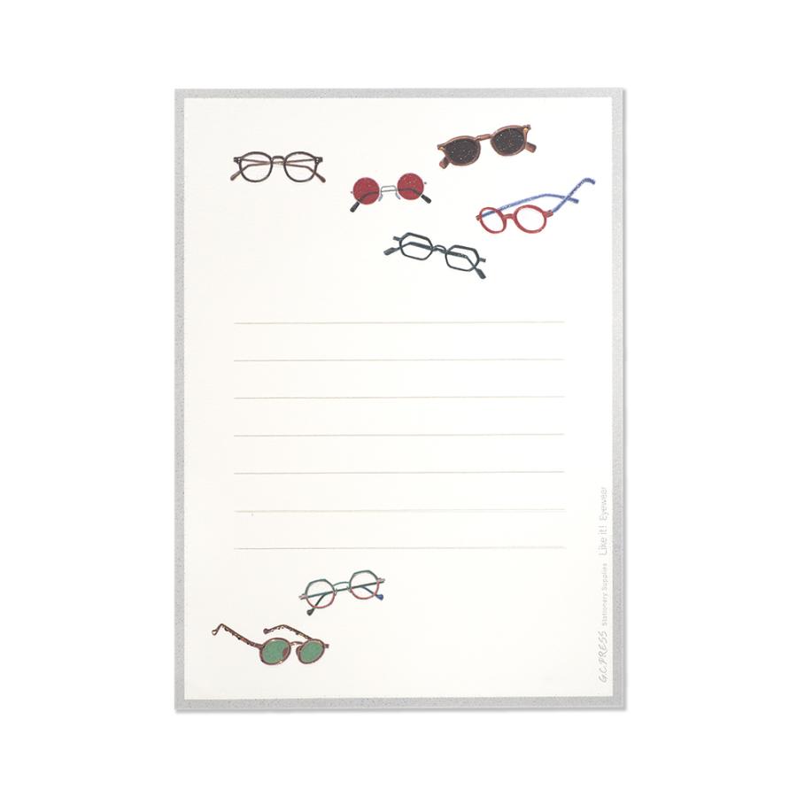 ミニレターセット　アイウェア　LIKE IT!　031-58｜文房具 趣味 メガネ サングラス ギフト プレゼント 贈り物 |  | 01