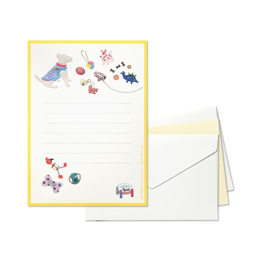 ミニレターセット　ウィズ　ドッグ　LIKE IT!　031-60｜文房具 趣味 ペット 犬 ギフト プレゼント 贈り物 | 