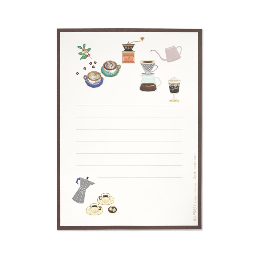 ミニレターセット　コーヒータイム　LIKE IT!　031-61｜文房具 趣味 コーヒーグッズ ギフト プレゼント 贈り物 |  | 01