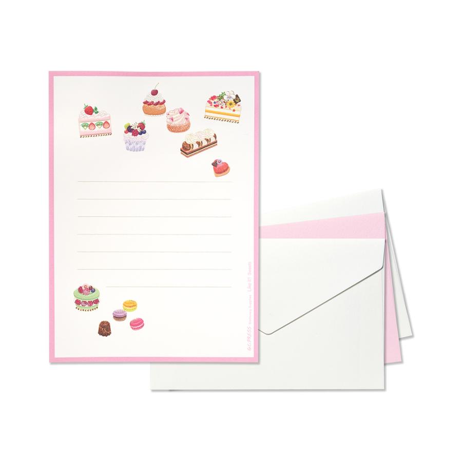 ミニレターセット　スイーツ　LIKE IT!　031-62｜文房具 趣味 お菓子 アフタヌーンティー ギフト プレゼント 贈り物 | 