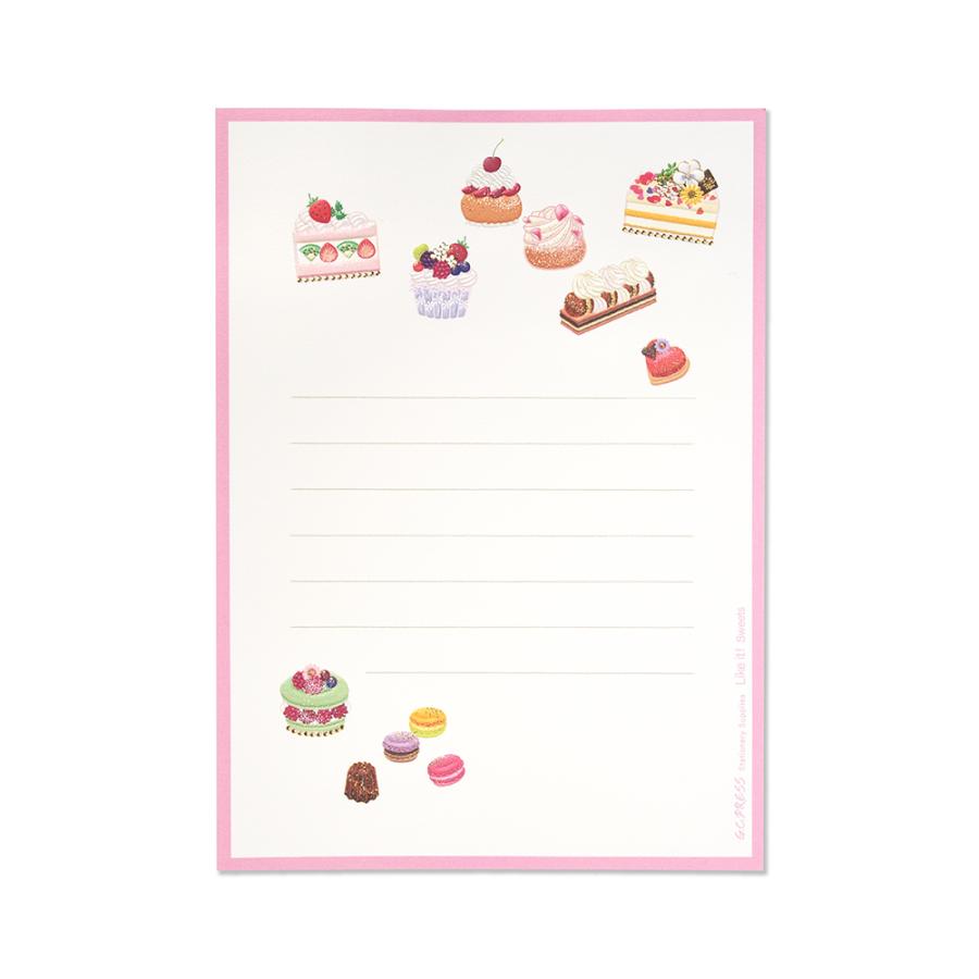 ミニレターセット　スイーツ　LIKE IT!　031-62｜文房具 趣味 お菓子 アフタヌーンティー ギフト プレゼント 贈り物 |  | 01