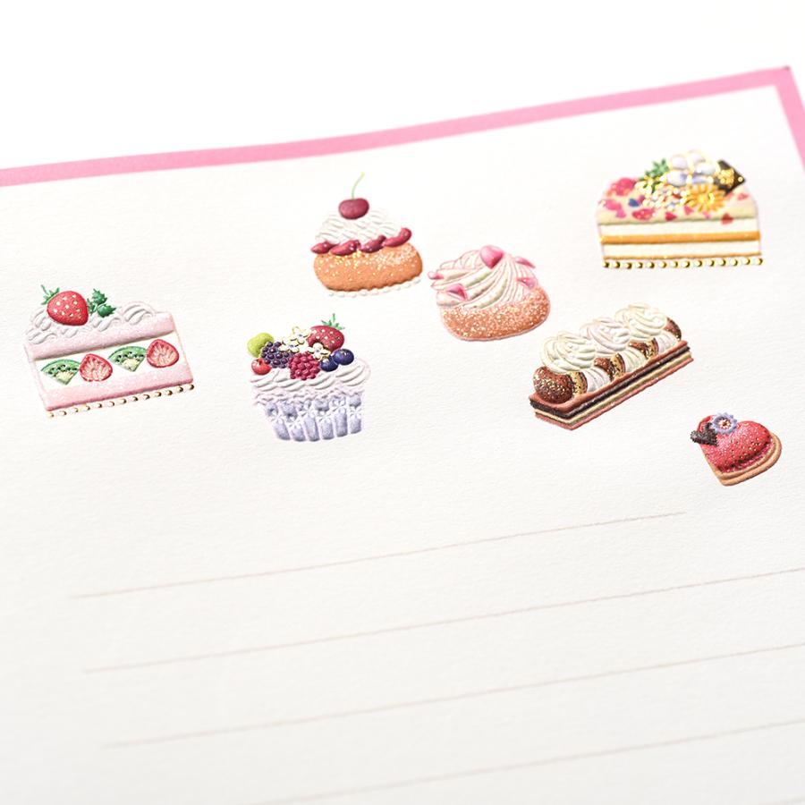 ミニレターセット　スイーツ　LIKE IT!　031-62｜文房具 趣味 お菓子 アフタヌーンティー ギフト プレゼント 贈り物 |  | 06