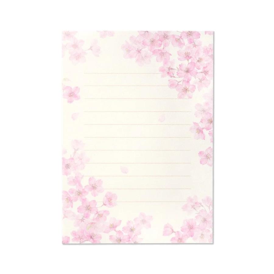 G.C.PRESS　ミニレターセット　チェリーブロッサム　イン　ザ　モーニング　サン　032-11｜文房具 桜柄 サクラ ピンク 和風 花柄 |  | 01