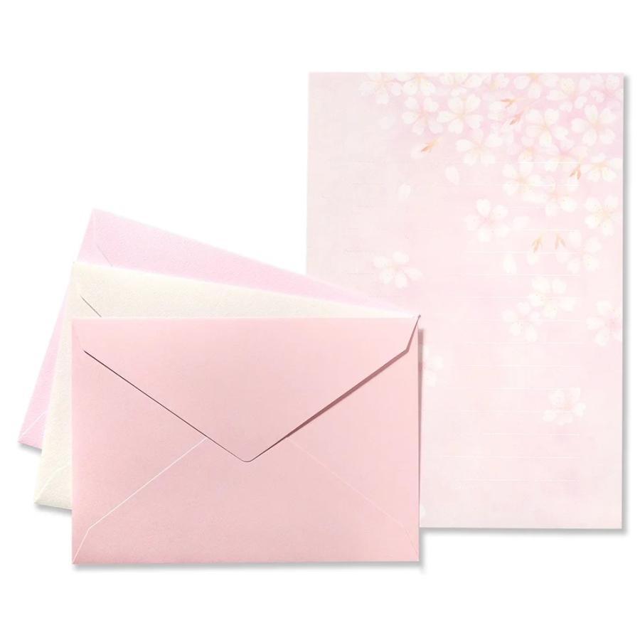 G.C.PRESS　レターセット　サクラレター　035-12｜文房具 桜柄 櫻 サクラ ピンク 和風 花柄 | 