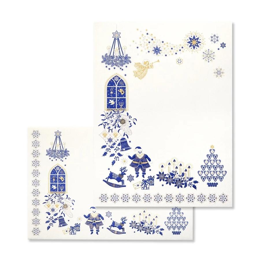 G.C.PRESS　レターセット　ＴＯ　ＷＩＳＨ　ＹＯＵ　ブルー　035-20｜文房具 Xmas christmas シンプル ワンポイント | 