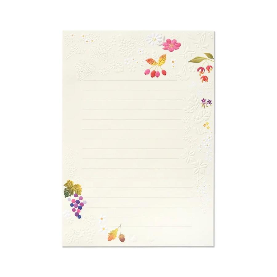 G.C.PRESS　レターセット　シエル　オートンヌ　035-23｜文房具 秋柄 葡萄 紅葉 秋の花 実りの秋 植物 |  | 01