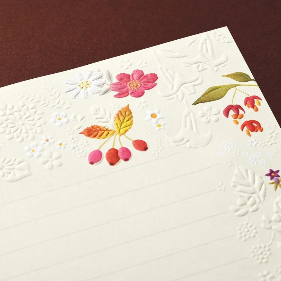 G.C.PRESS　レターセット　シエル　オートンヌ　035-23｜文房具 秋柄 葡萄 紅葉 秋の花 実りの秋 植物 |  | 04