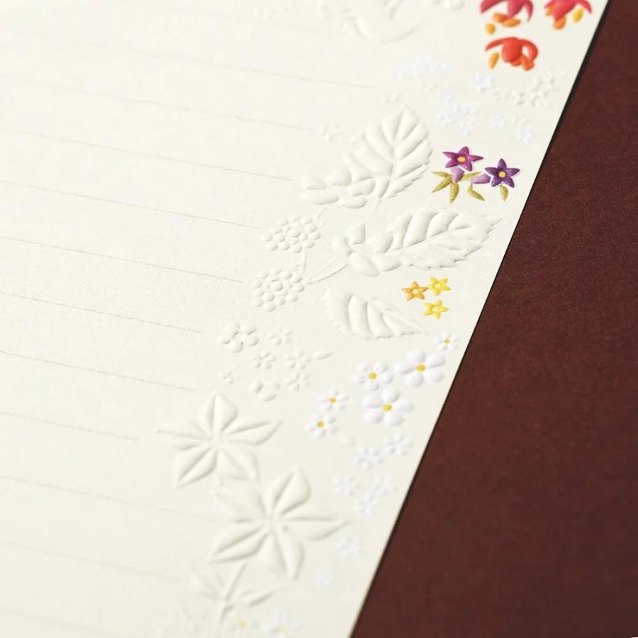 G.C.PRESS　レターセット　シエル　オートンヌ　035-23｜文房具 秋柄 葡萄 紅葉 秋の花 実りの秋 植物 |  | 05