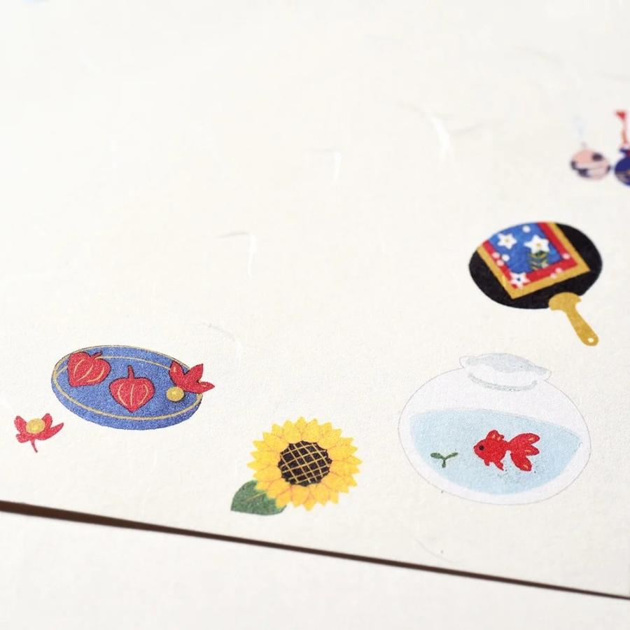 G.C.PRESS　はがき　夏遊　３枚入り　038-53｜文房具 涼しい 夏 日本の風景 スイカ 夏休み かわいい 和紙 和風 |  | 03