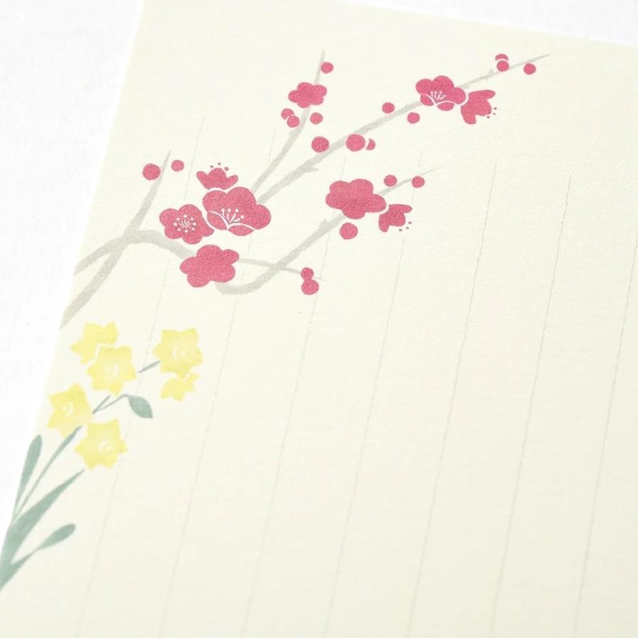 G.C.PRESS　はがき　季節抄　ふゆのはな　３枚入り　038-66｜文房具 和風 梅 冬牡丹 水仙 冬の花 庭花 草花 シンプル |  | 02