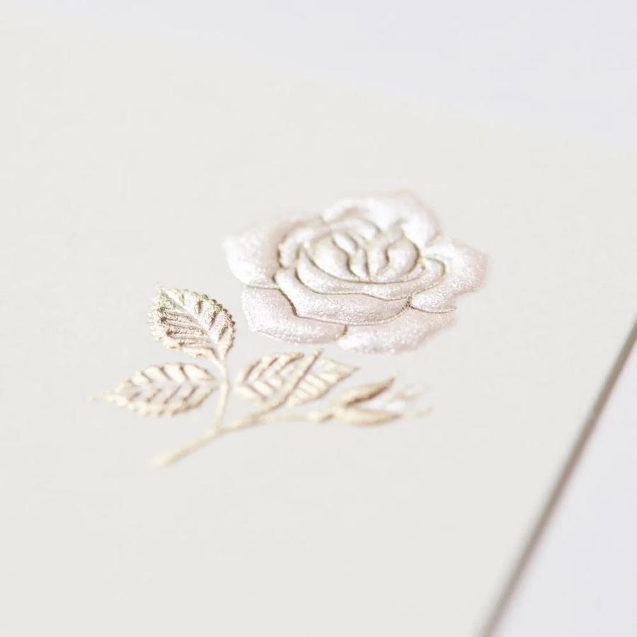 G.C.PRESS　ミニメッセージカード　ローズタンドル　シルキー　077-42｜文房具 シンプル ワンポイント 花 上品 薔薇 バラ 植物 |  | 01