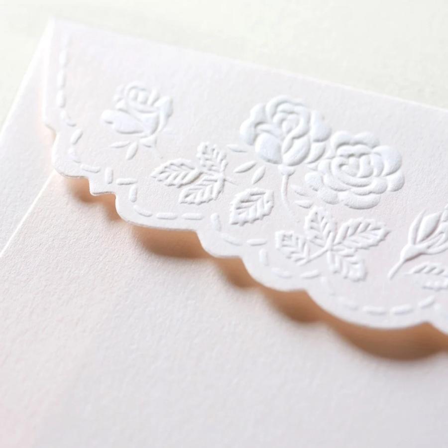G.C.PRESS　ミニメッセージカード用封筒　エンボス　バラ　078-90｜文房具 薔薇 花柄 エンボス 母の日 華やか ピンク |  | 02
