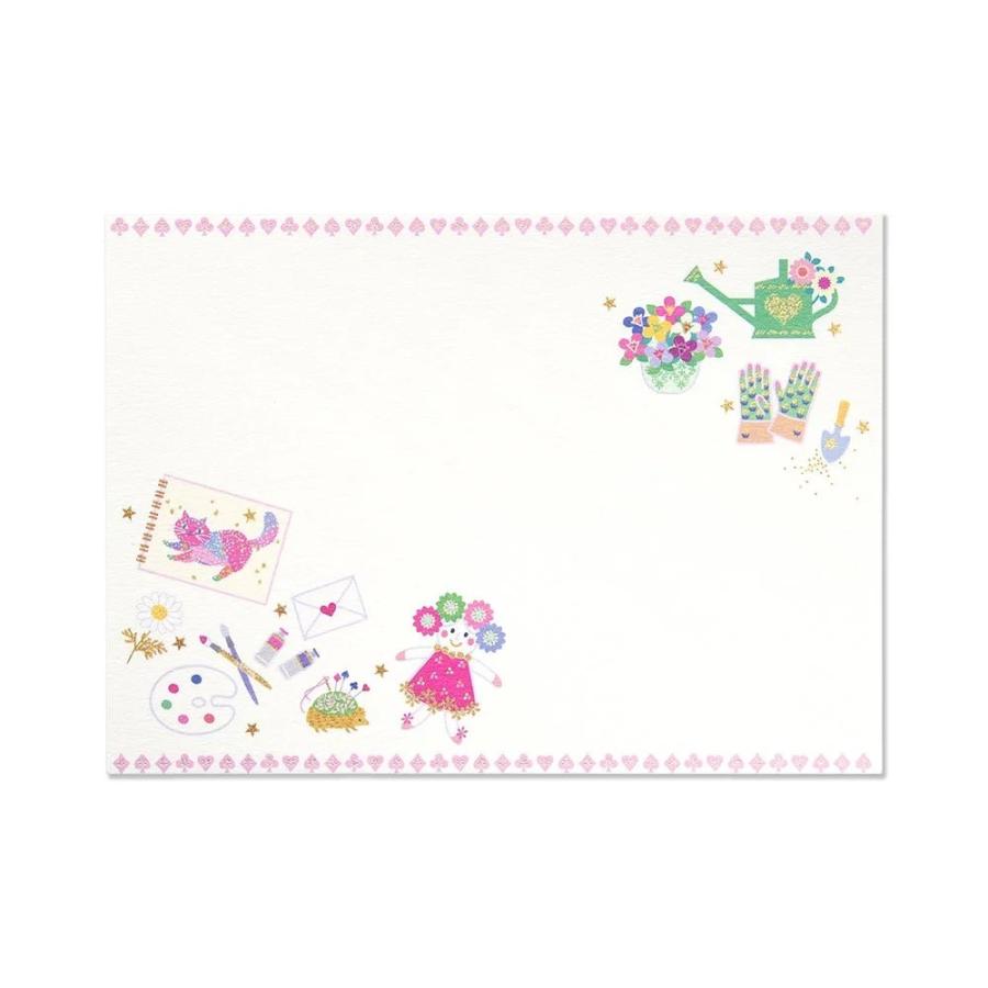 G.C.PRESS　ふみ揃え便箋　プレジール　モン　ファヴォリ　084-58｜文房具 ラッキーモチーフ 音楽 手芸 かわいい ピンク ハート |  | 02
