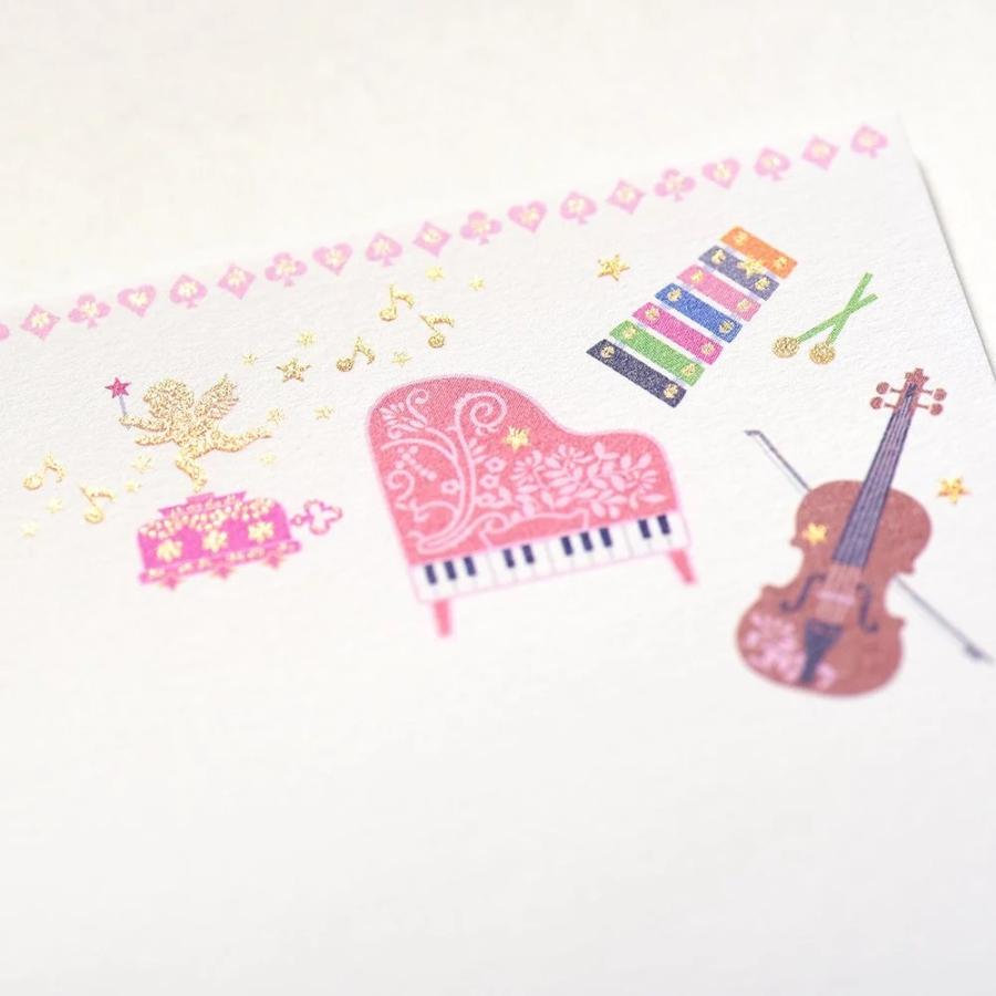 G.C.PRESS　ふみ揃え便箋　プレジール　モン　ファヴォリ　084-58｜文房具 ラッキーモチーフ 音楽 手芸 かわいい ピンク ハート |  | 03