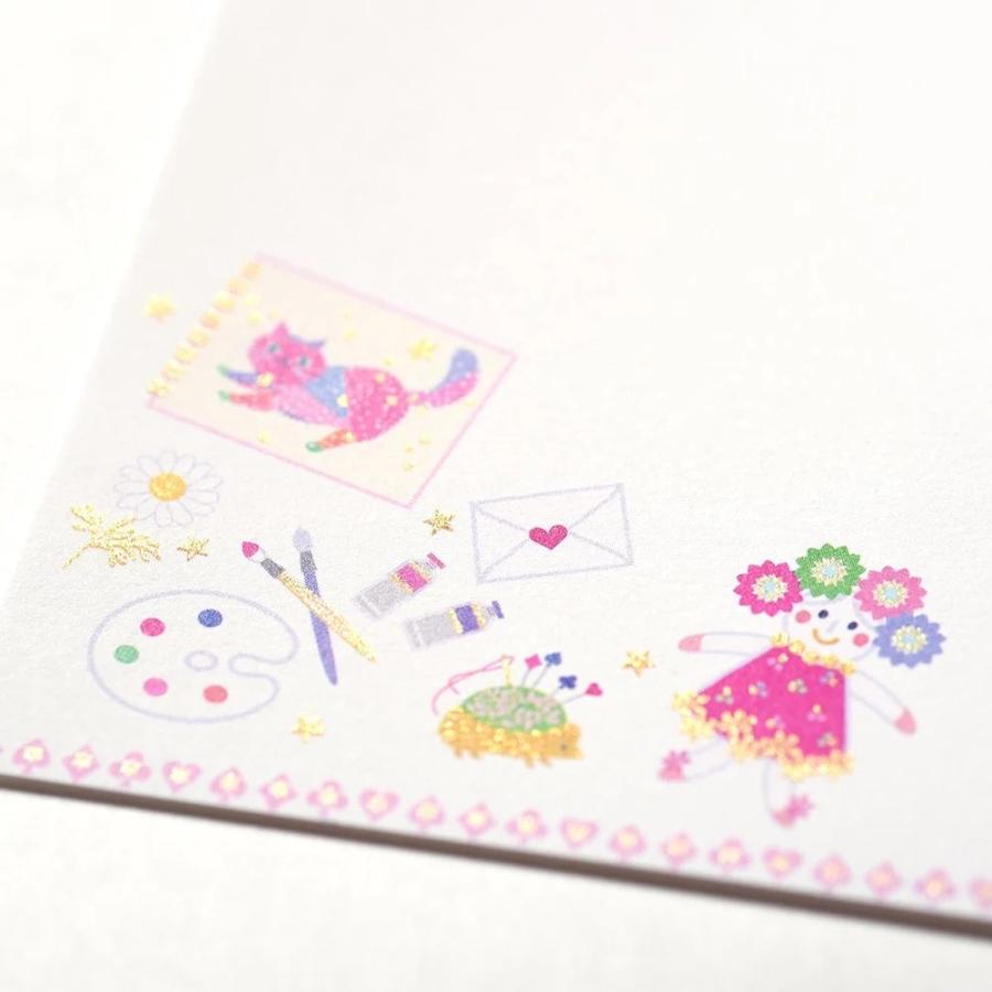 G.C.PRESS　ふみ揃え便箋　プレジール　モン　ファヴォリ　084-58｜文房具 ラッキーモチーフ 音楽 手芸 かわいい ピンク ハート |  | 05
