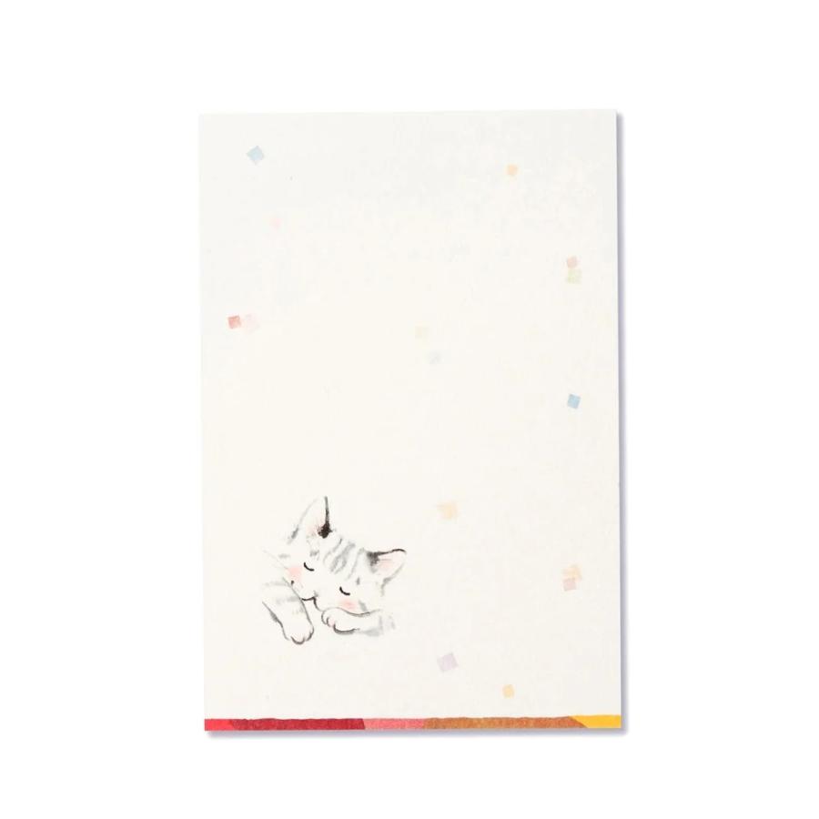 G.C.PRESS　はがき箋　きょうもごろごろ　091-55｜文房具 ねこ ネコ 墨絵 かわいい 和風 動物 |  | 01