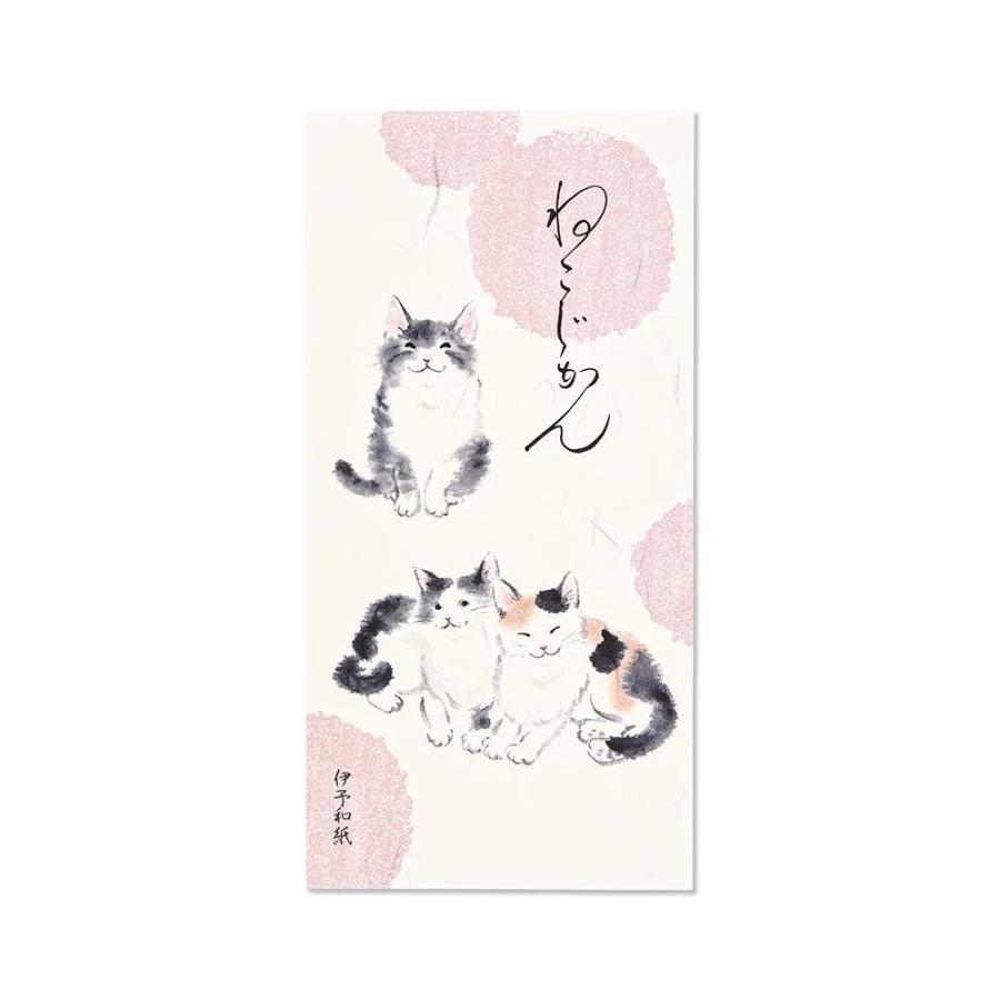 G.C.PRESS　一筆箋　ねこじかん　095-24｜文房具 和風 和柄 水墨画 かわいい 動物 三毛猫 キジトラ | 