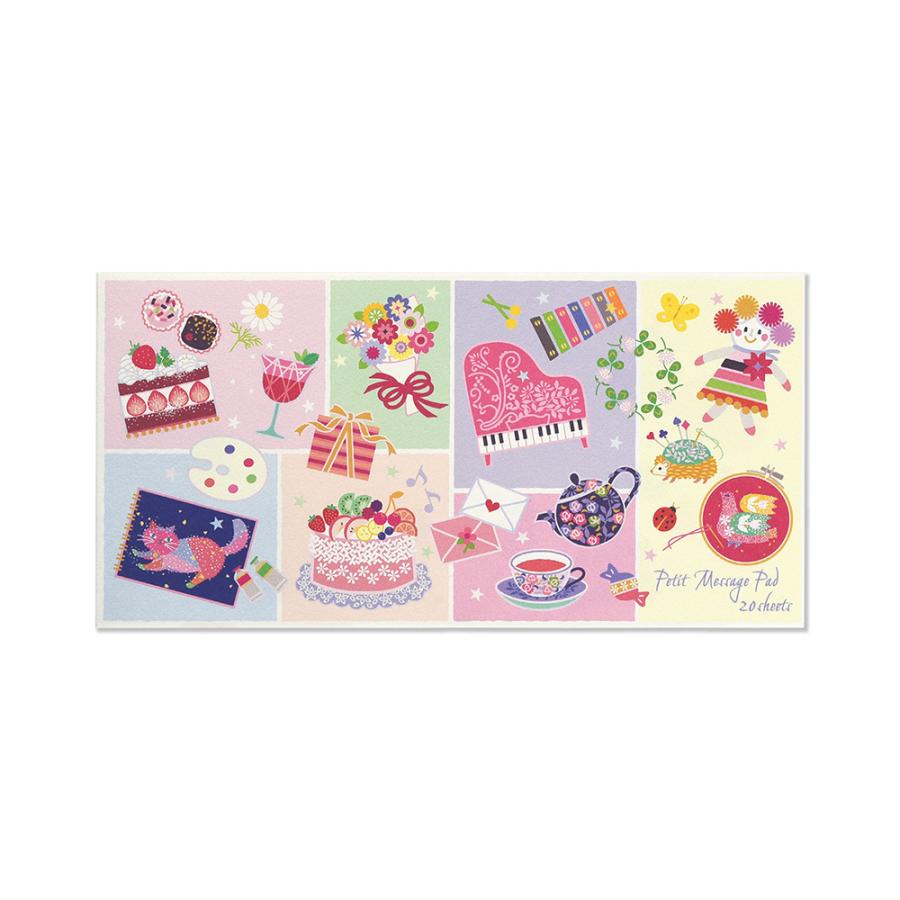 G.C.PRESS　プチメッセージパッド　プレジール　セ・シャルマン　095-30｜便箋 一筆箋 紅茶 ピアノ 編み物 花束 園芸 お菓子 | 