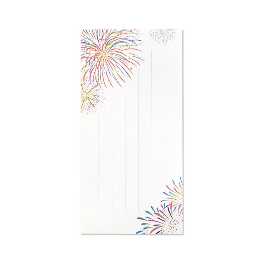 G.C.PRESS　一筆箋　花火　096-56｜文房具 便箋 タテ罫線 ヨコ線罫線 和風 夏 お中元 添え状 ご挨拶 |  | 01