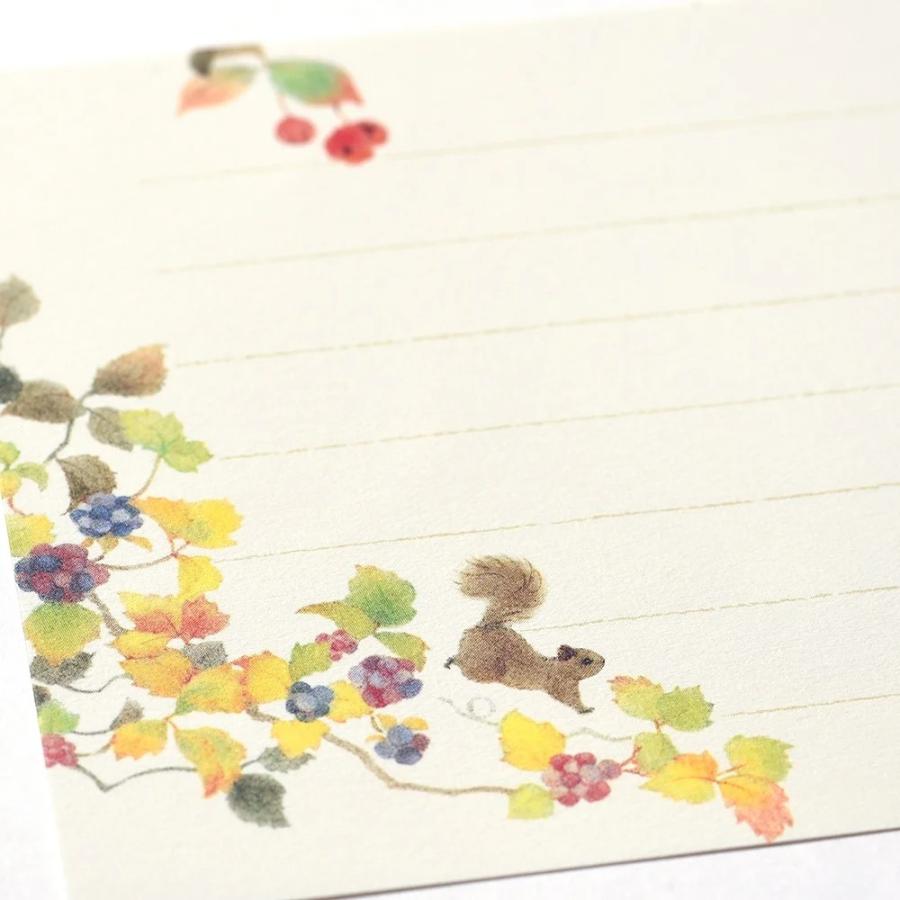 G.C.PRESS　一筆箋　ソング　オブ　オータム　097-53｜文房具 洋風 秋柄 秋の便箋 秋柄便箋 秋の柄 |  | 02
