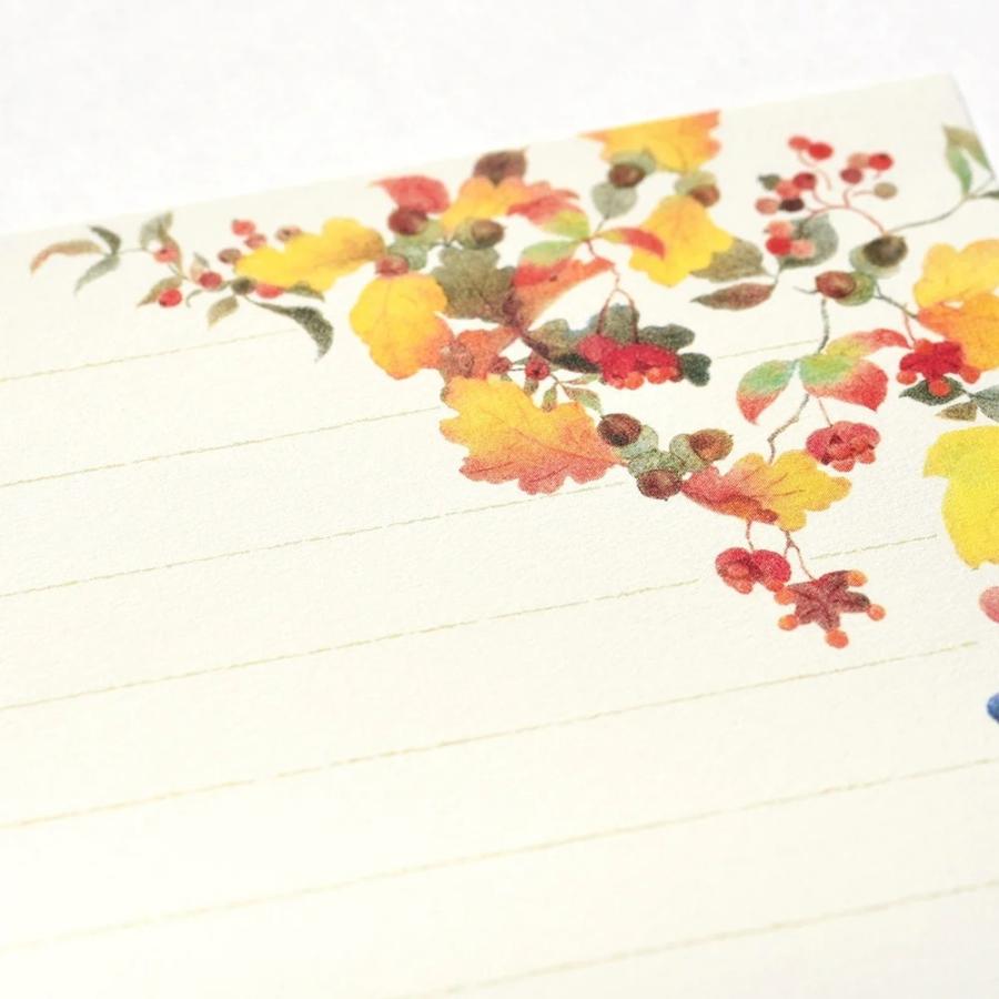 G.C.PRESS　一筆箋　ソング　オブ　オータム　097-53｜文房具 洋風 秋柄 秋の便箋 秋柄便箋 秋の柄 |  | 03