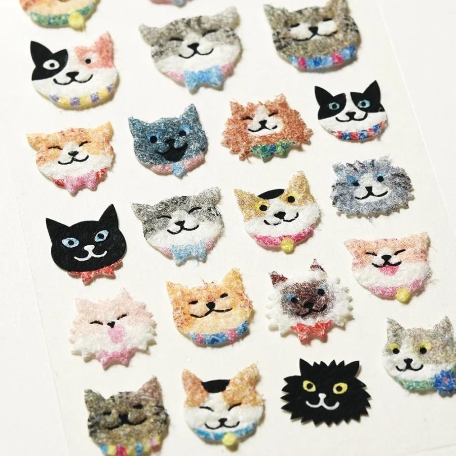 G.C.PRESS　シール　ふわふわ　猫かお　133-34｜文房具 デコレーション ペット 愛猫 ねこ フワフワ かわいい 動物 |  | 03