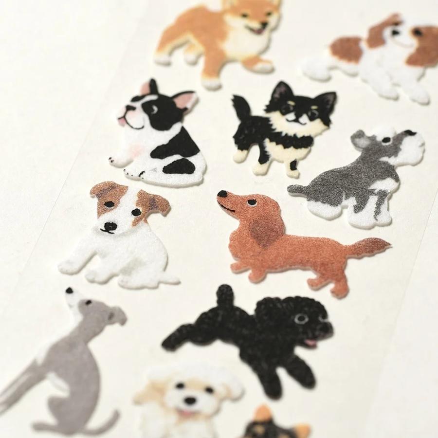 G.C.PRESS　シール　起毛　犬と一緒　133-50｜文房具 デコレーション ペット 愛犬 いぬ フワフワ かわいい 動物 |  | 01