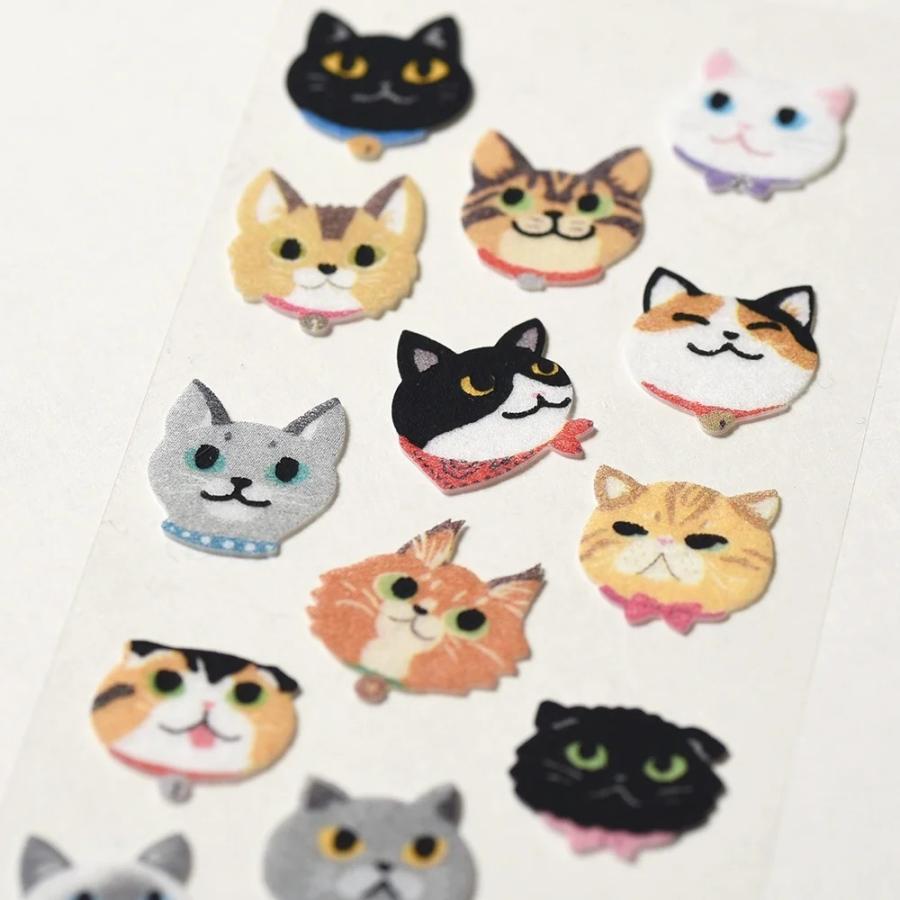 G.C.PRESS　シール　起毛　スマイルキャット　133-53｜文房具 デコレーション ペット 愛猫 ねこ フワフワ かわいい 動物 |  | 01