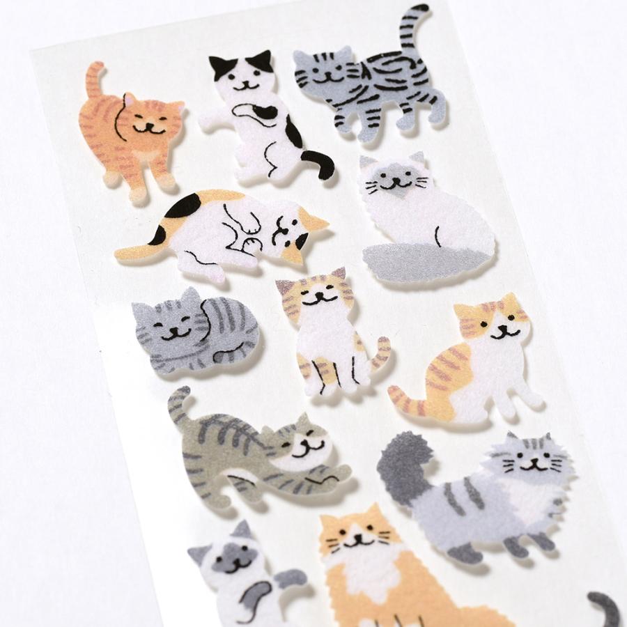 G.C.PRESS　シール　起毛　猫　133-71｜封シール デコレーションシール 茶トラ 三毛猫 キジトラ アメリカンショートヘア |  | 01