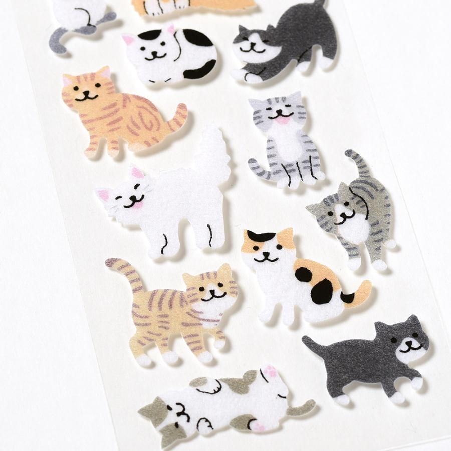 G.C.PRESS　シール　起毛　猫　133-71｜封シール デコレーションシール 茶トラ 三毛猫 キジトラ アメリカンショートヘア |  | 02