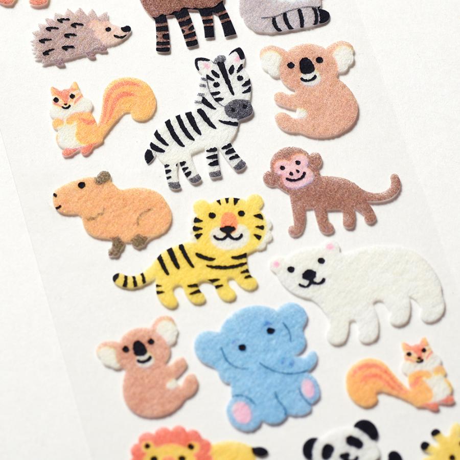 G.C.PRESS　シール　起毛　動物園　133-72｜文房具 デコレーション アニマルシール ふわふわシール かわいい |  | 02