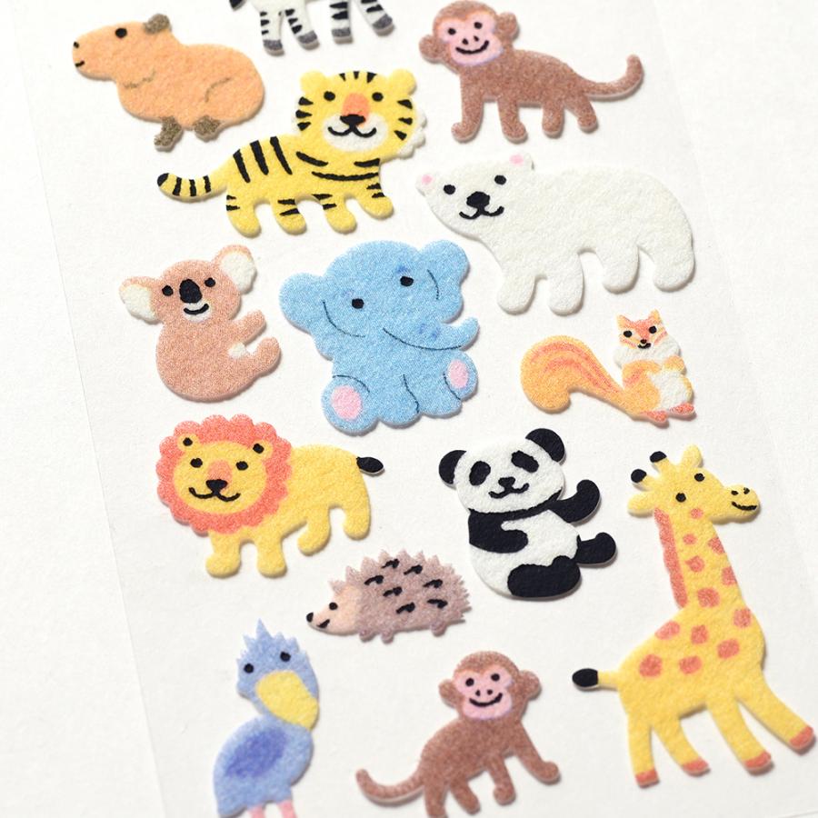 G.C.PRESS　シール　起毛　動物園　133-72｜文房具 デコレーション アニマルシール ふわふわシール かわいい |  | 03