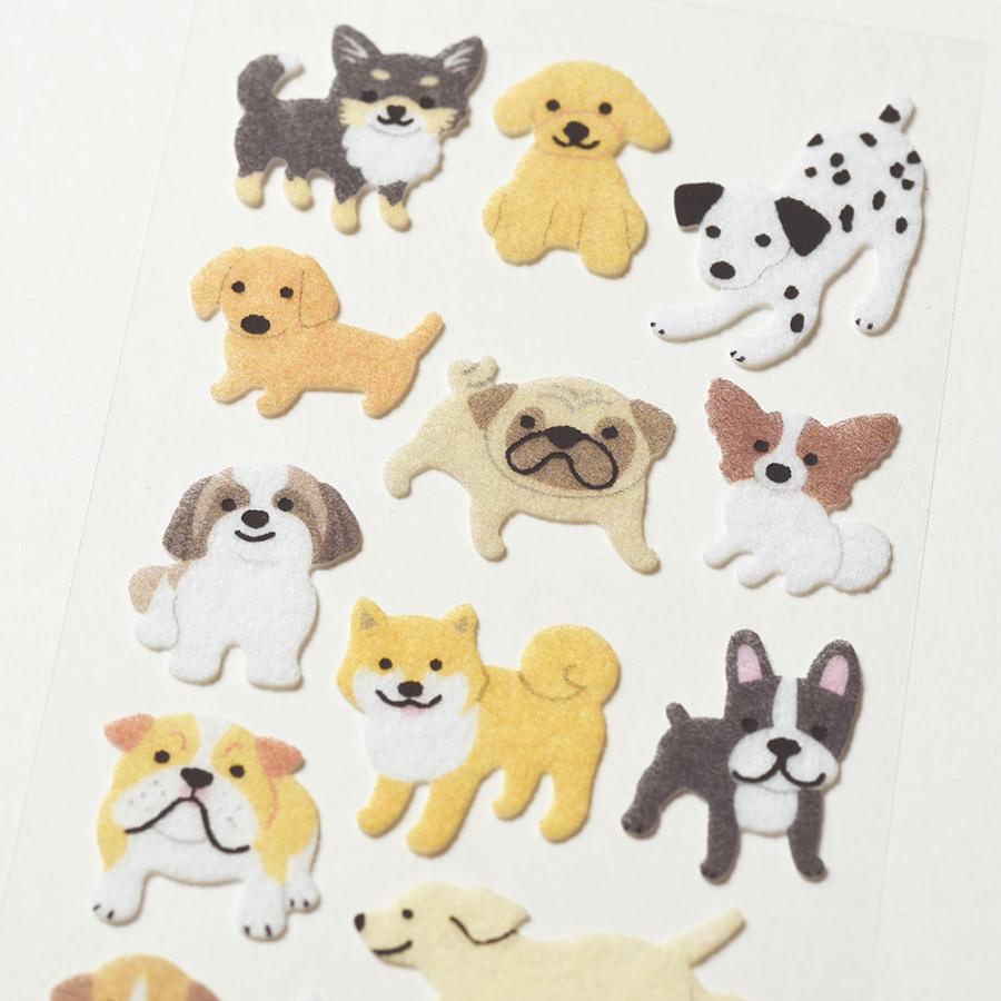 G.C.PRESS　シール　起毛　犬　133-76｜文房具 ドッグ トイプードル チワワ ヨークシャーテリア シーズー パグ |  | 01