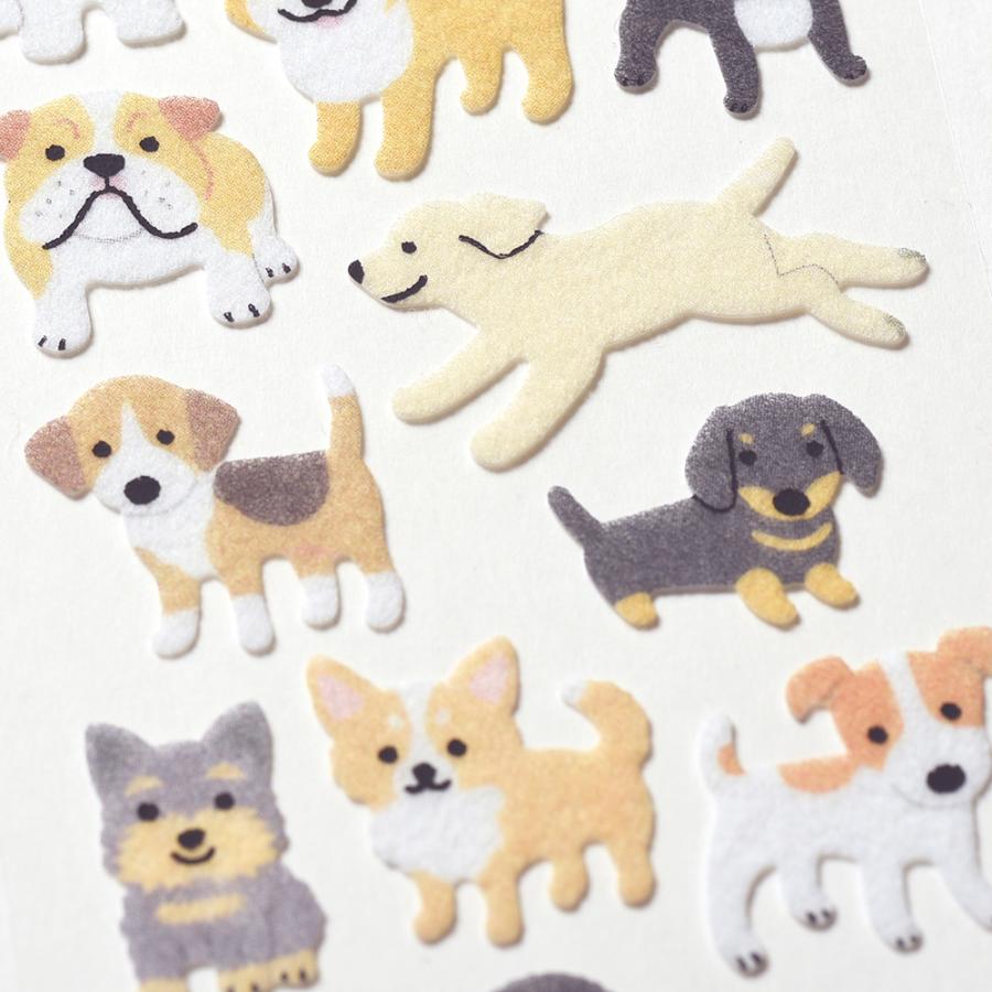 G.C.PRESS　シール　起毛　犬　133-76｜文房具 ドッグ トイプードル チワワ ヨークシャーテリア シーズー パグ |  | 02