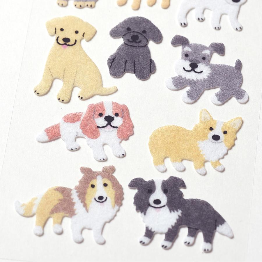 G.C.PRESS　シール　起毛　犬　133-76｜文房具 ドッグ トイプードル チワワ ヨークシャーテリア シーズー パグ |  | 03