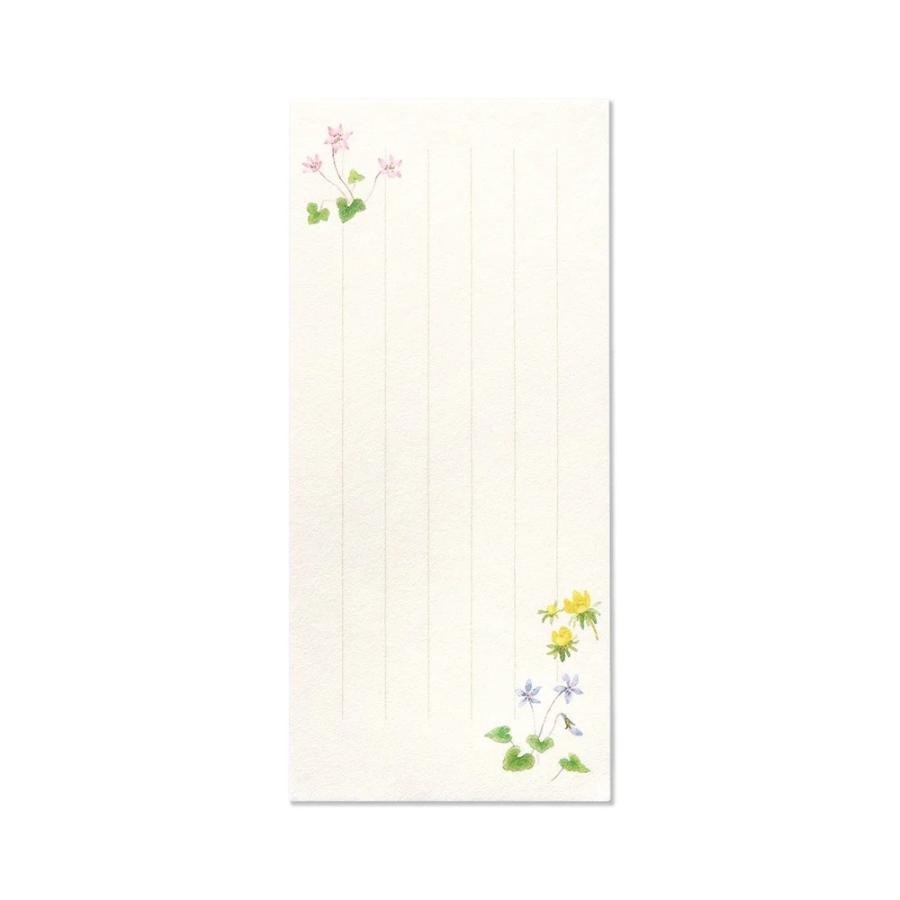G.C.PRESS　一筆箋　紙司撰　野花色々　タテ罫　249-44｜文房具 和風 和紙 水彩画 新緑 野花 野草 草花 植物 |  | 01