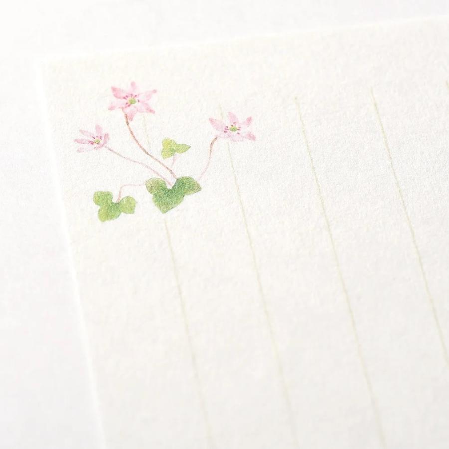 G.C.PRESS　一筆箋　紙司撰　野花色々　タテ罫　249-44｜文房具 和風 和紙 水彩画 新緑 野花 野草 草花 植物 |  | 03