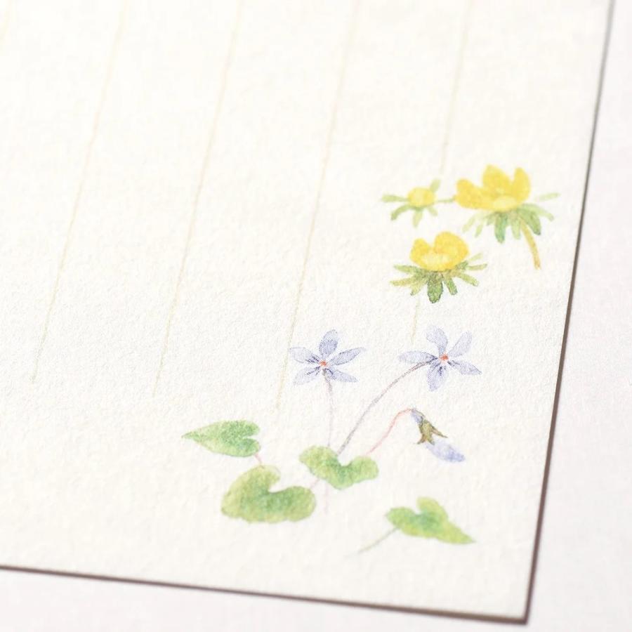 G.C.PRESS　一筆箋　紙司撰　野花色々　タテ罫　249-44｜文房具 和風 和紙 水彩画 新緑 野花 野草 草花 植物 |  | 04