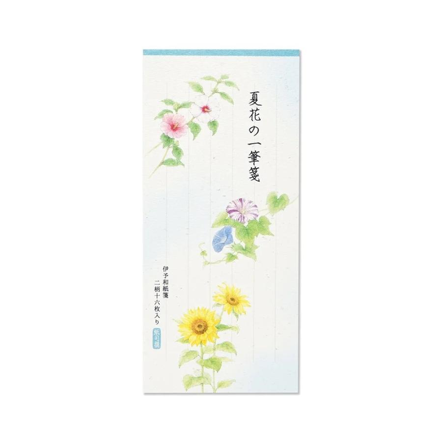 G.C.PRESS　一筆箋　紙司撰　夏花の一筆箋　249-48｜文房具 和風 和紙 水彩画 夏の植物 向日葵 朝顔 お中元 添え状 | 