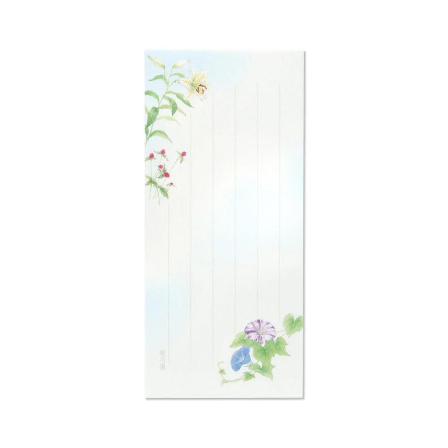 G.C.PRESS　一筆箋　紙司撰　夏花の一筆箋　249-48｜文房具 和風 和紙 水彩画 夏の植物 向日葵 朝顔 お中元 添え状 |  | 01