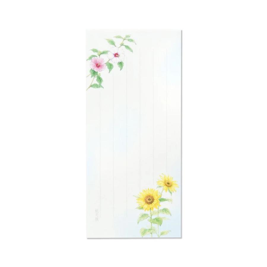 G.C.PRESS　一筆箋　紙司撰　夏花の一筆箋　249-48｜文房具 和風 和紙 水彩画 夏の植物 向日葵 朝顔 お中元 添え状 |  | 02