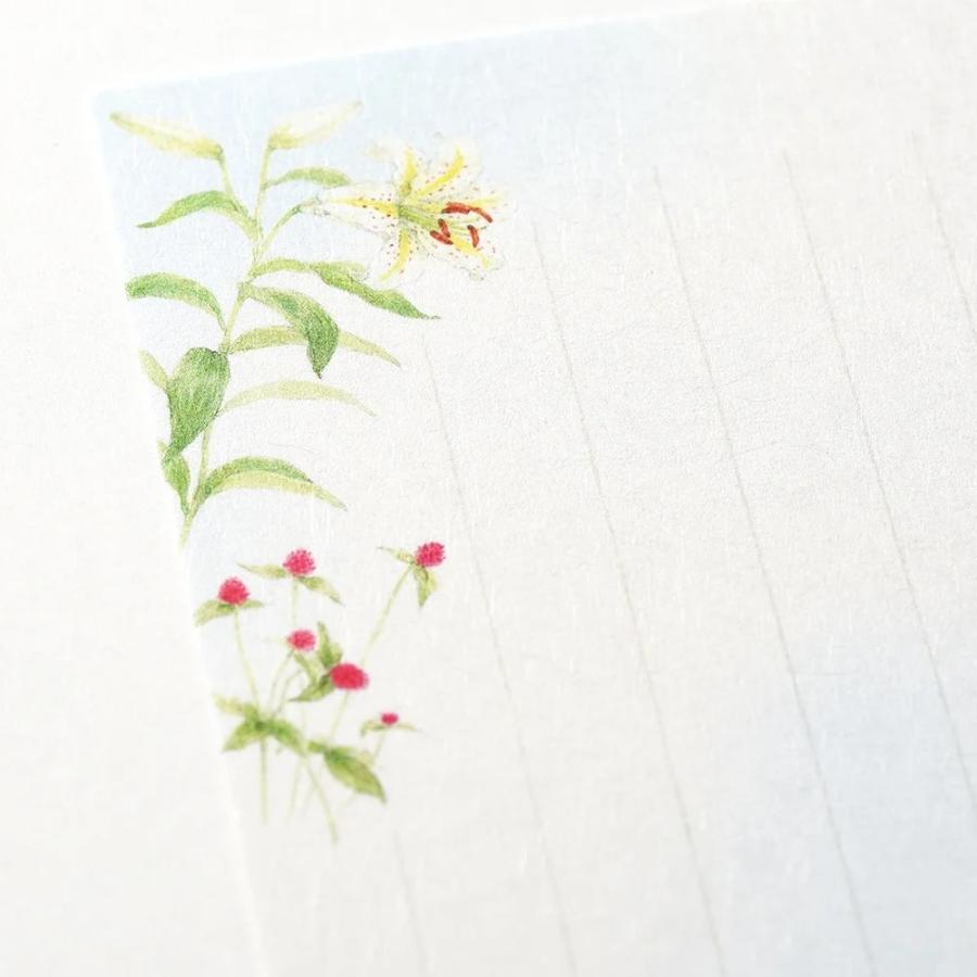 G.C.PRESS　一筆箋　紙司撰　夏花の一筆箋　249-48｜文房具 和風 和紙 水彩画 夏の植物 向日葵 朝顔 お中元 添え状 |  | 03