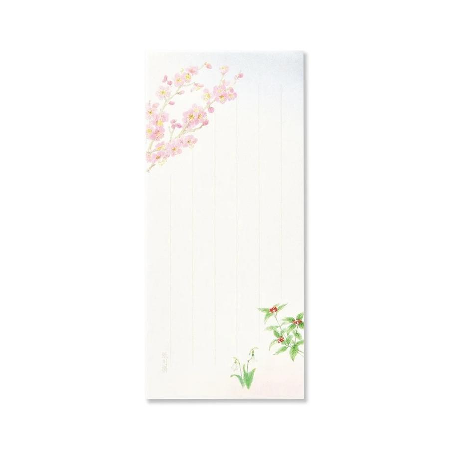 G.C.PRESS　一筆箋　紙司撰　庭花の一筆箋　249-50｜文房具 和風 和紙 水彩画 冬の植物 梅 千両 水仙 添え状 |  | 01