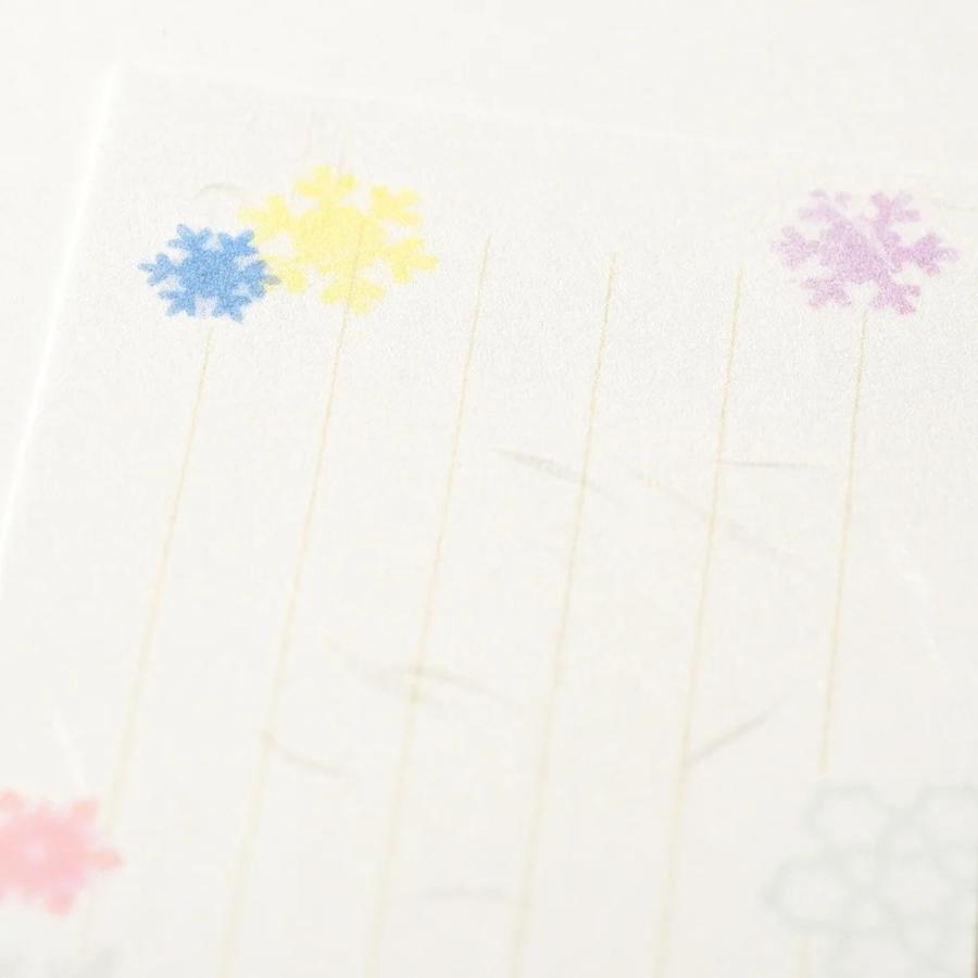 G.C.PRESS　一筆箋　紙司撰　雪花双紙　縦罫　249-52｜文房具 和紙 和風 冬 雪柄 雪の結晶 かわいい 淡色 |  | 05
