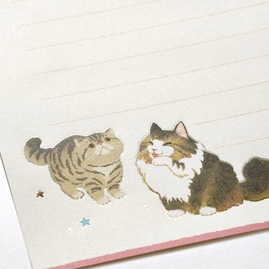 G.C.PRESS　便箋　マイキャット　ヨコ罫　302-68｜レターセット 手紙 猫 ラグドール アメリカンショートヘアー 箔押し |  | 04