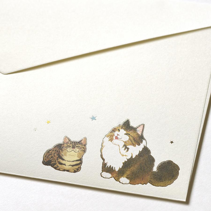 G.C.PRESS　封筒　マイキャット　ヨコ罫　302-69｜レターセット 手紙 猫 ラグドール アメリカンショートヘアー 箔押し |  | 04