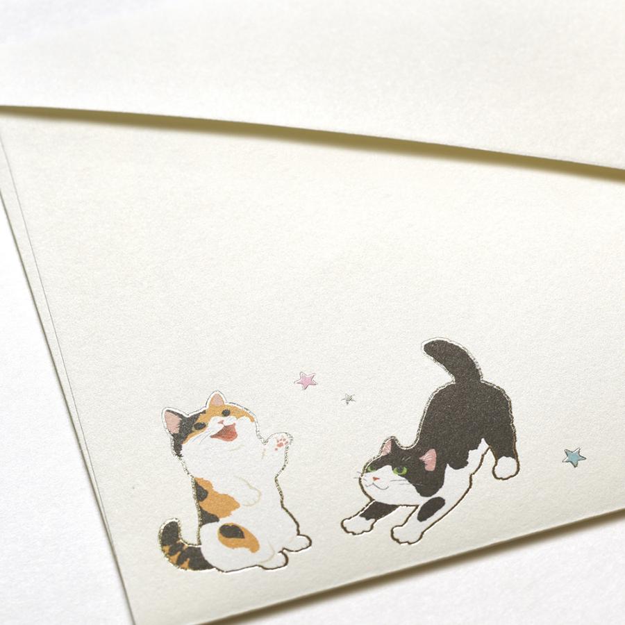 G.C.PRESS　封筒　マイキャット　ヨコ罫　302-69｜レターセット 手紙 猫 ラグドール アメリカンショートヘアー 箔押し |  | 05